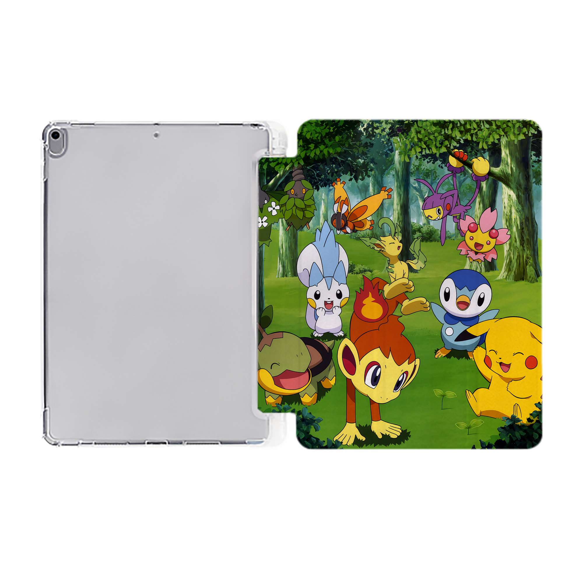 （画像用） ポケットモンスター Pokémon IPad ケース ペン収納付き 三つ折りスタンド PUレザー×シリコン 対応機種9.5/10.5/10.9インチ
